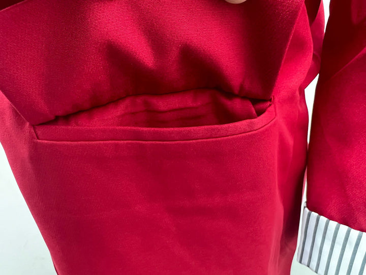 Damen Casual-Blazer mit gekrempelten Ärmeln und gestreiftem Futter Drune