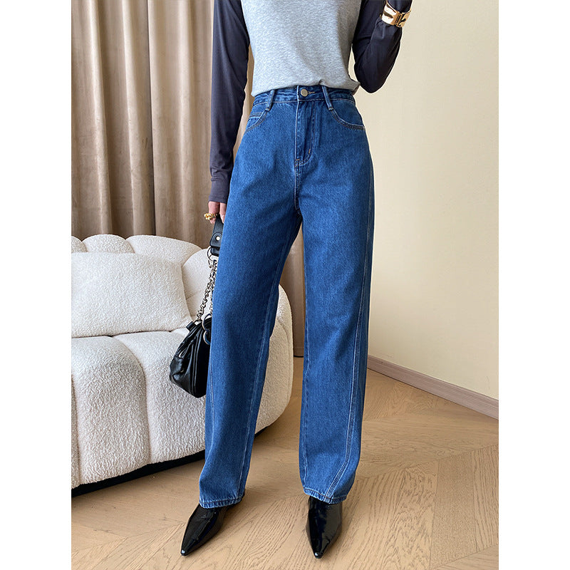 Damen lässige Denim-Hemdbluse mit kontrastierenden Ärmeln und Brusttasche Drune
