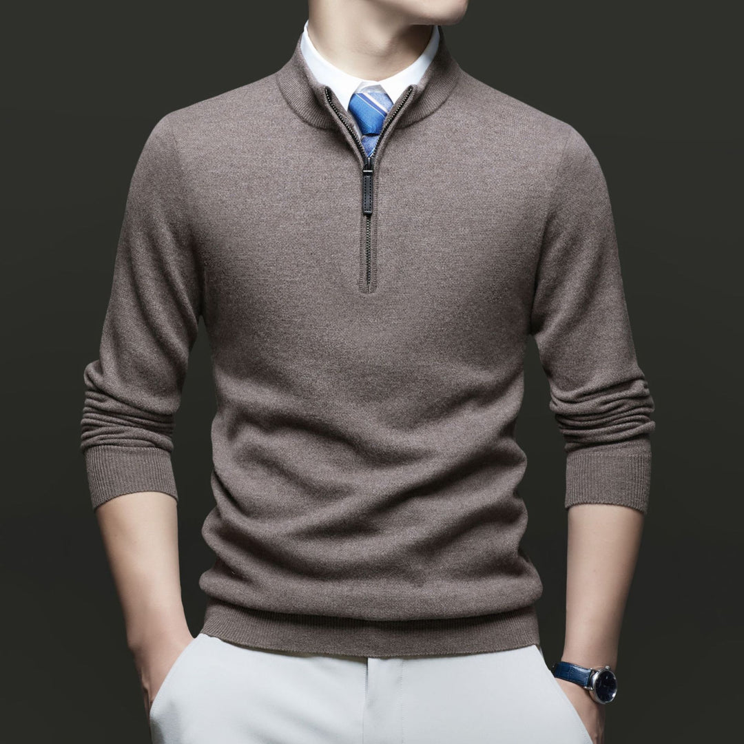 Herren Pullover mit modernem Stehkragen und hochwertigem Reißverschluss Drune