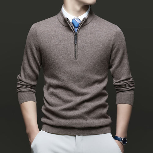 Herren Pullover mit modernem Stehkragen und hochwertigem Reißverschluss Drune