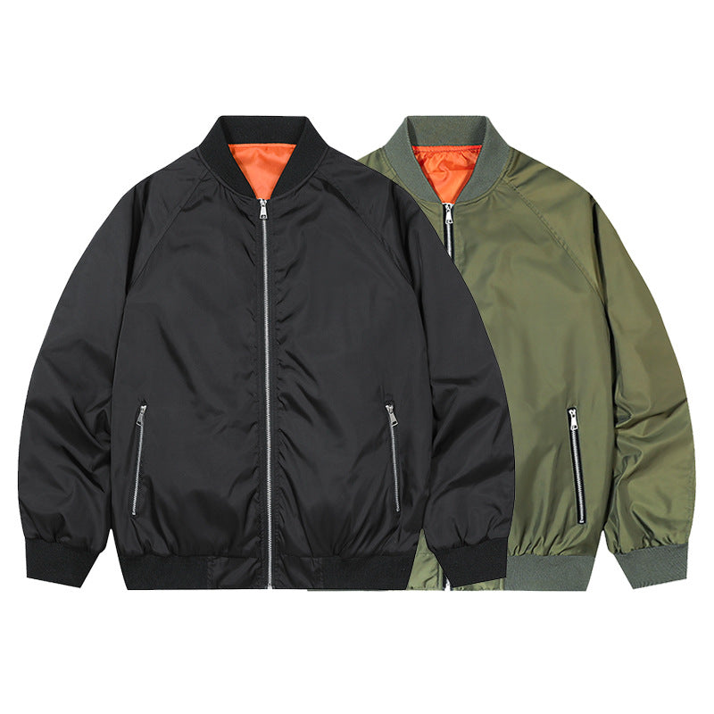 Herren Modische Bomberjacke mit hohem Kragen Drune