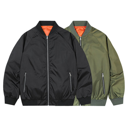 Herren Modische Bomberjacke mit hohem Kragen Drune