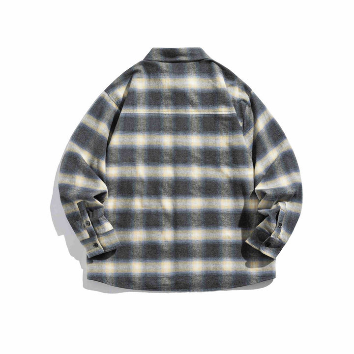 Herren Karierte Flanell-Overshirt mit Brusttasche Drune