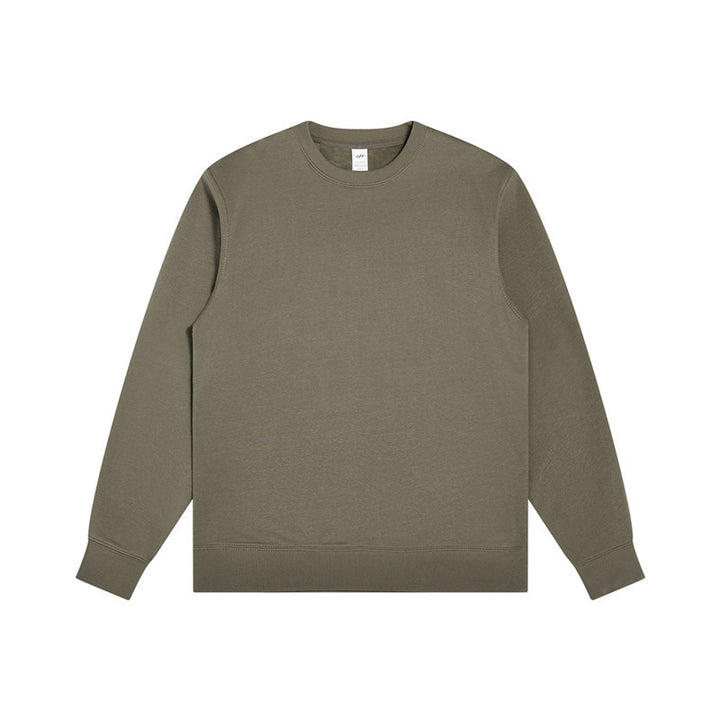 Unisex Minimalistisches Baumwoll-Sweatshirt mit Rundhals, Rippbündchen & Relaxed Fit Drune