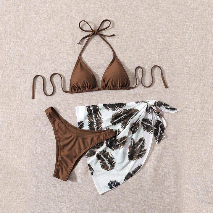 Damen Triangel-Bikini mit elegantem Wickel-Rock Drune