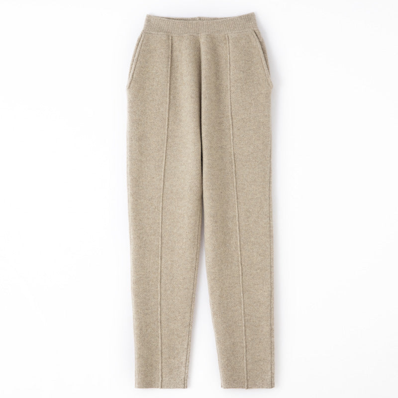 Damen Strickhose mit schmaler Beinform, elastischem Bund und Bügelfalte Drune