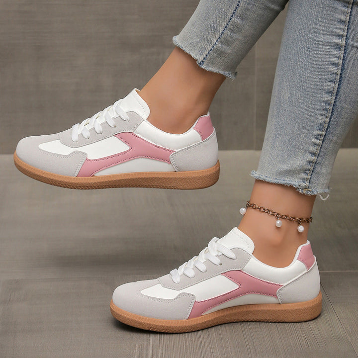 Damen sportliche Sneakers im Retro-Stil mit atmungsaktiver Oberflächenstruktur und rutschfester Sohle Drune