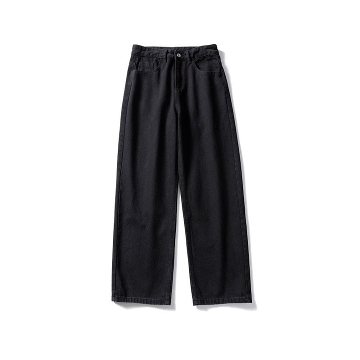 Damen hochtaillierte weite Jeans aus robustem Denim mit geradem Bein Drune