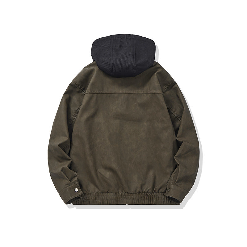 Herren Kapuzen-Canvasblouson im Boxy‑Cut mit Utility‑Details Drune