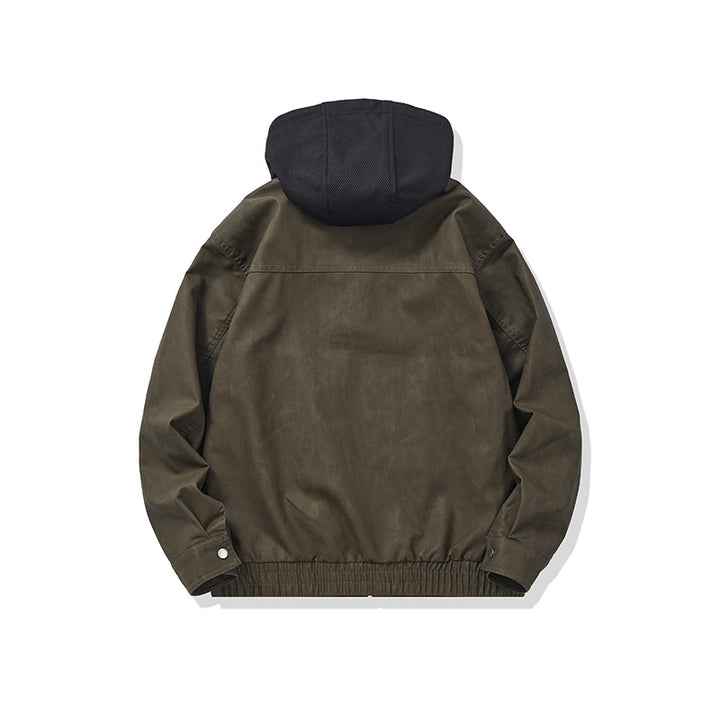 Herren Kapuzen-Canvasblouson im Boxy‑Cut mit Utility‑Details Drune