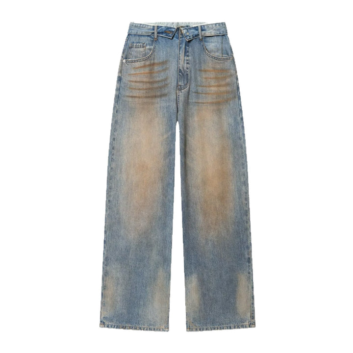 Damen hochtaillierte weite Jeans im Vintage-Look Drune