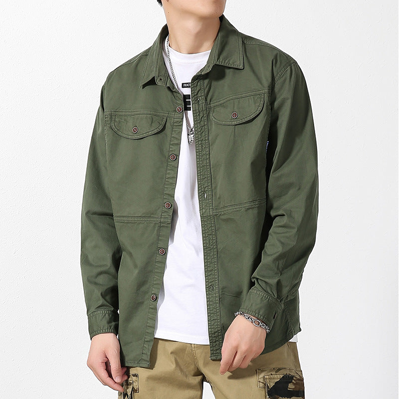 Herren Overshirt aus Baumwoll-Twill mit Brustklappen und entspanntem Regular-Fit Drune