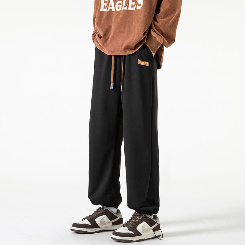 Herren Lounge-Jogginghose im Oversize-Straßenstil mit extra weitem Bein und Kordelzug Drune