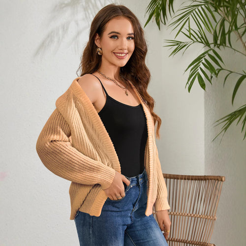 Damen Grobstrick Cardigan mit lässiger Passform und offenen Front Drune