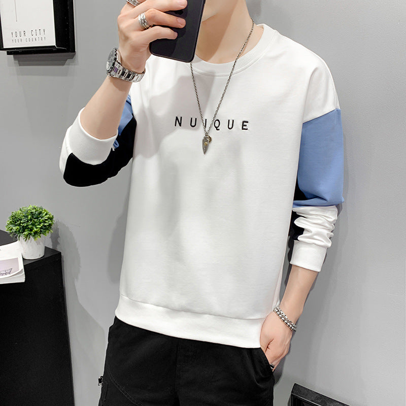 Herren Leichtes Colorblock-Sweatshirt mit Rundhalsausschnitt, gerippten Bündchen & minimalistischer Logostickerei Drune