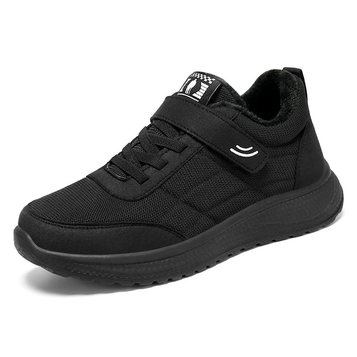 Damen nan gefütterter Komfort-Walking-Sneaker mit niedrigem Schaft, Klettverschluss und stoßabsorbierender EVA-Dämpfung Drune