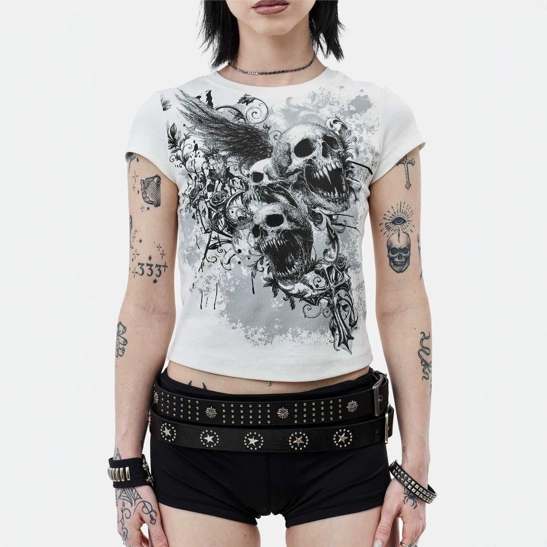 Damen Grafisches T-Shirt mit auffälligem Design Drune