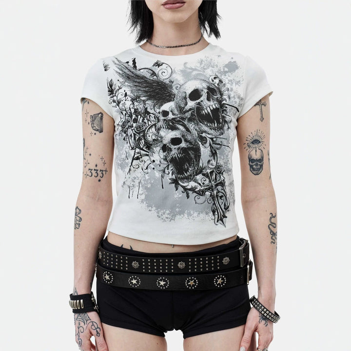 Damen Grafisches T-Shirt mit auffälligem Design Drune