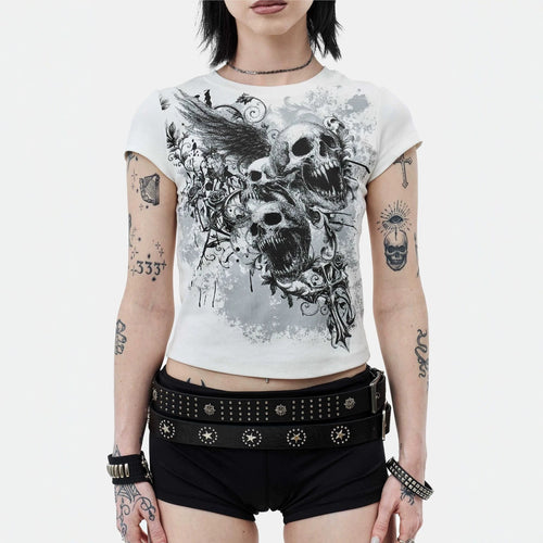 Damen Grafisches T-Shirt mit auffälligem Design Drune