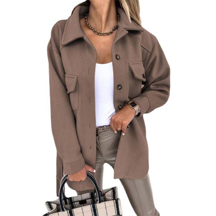 Damen Overshirt-Jacke mit praktischen Taschen und modernem Schnitt Drune