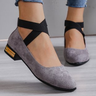Damen Ballerinas mit dekorativem Riemendesign und bequemer Sohle Drune