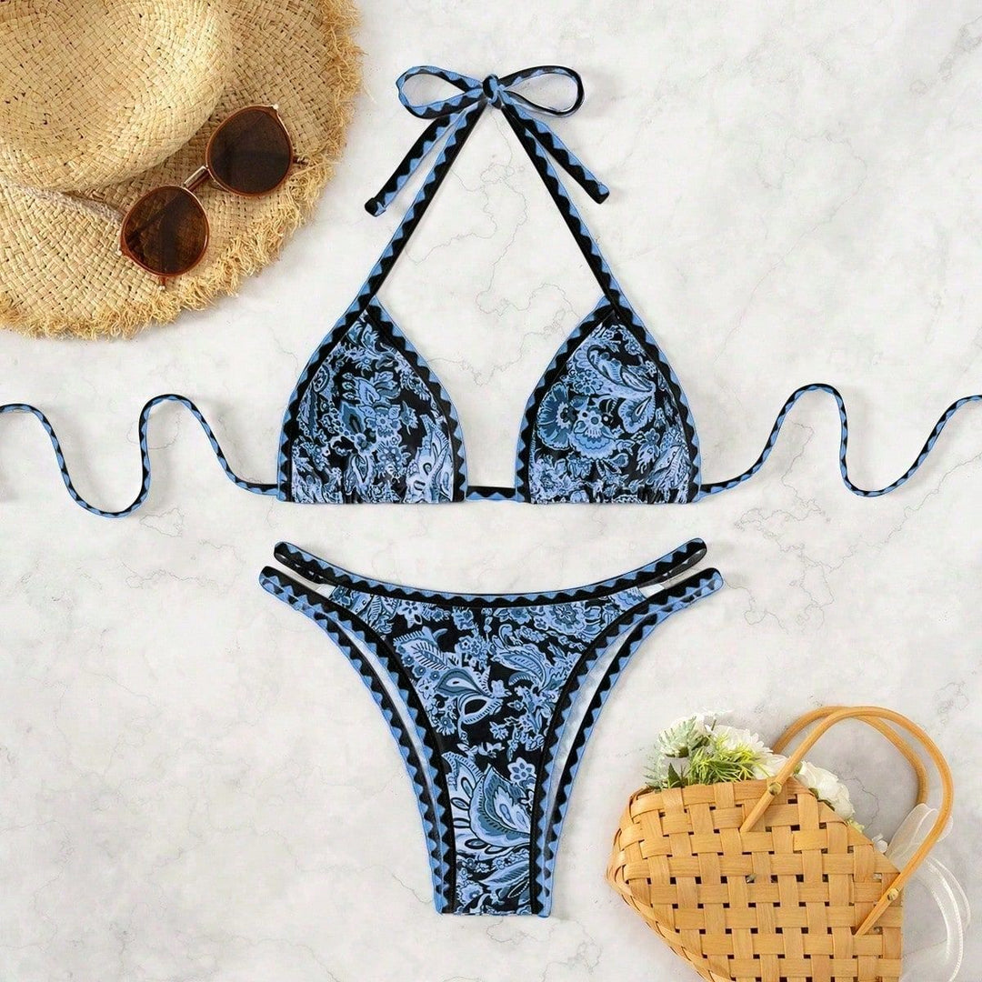 Damen Triangel-Bikini mit feinem Dekor Drune