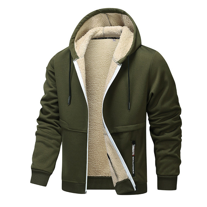 Herren Warme Kapuzenjacke mit Fleece-Innenfutter Drune