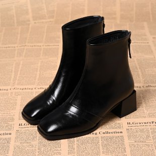 Damen Elegante Stiefeletten mit Blockabsatz Drune