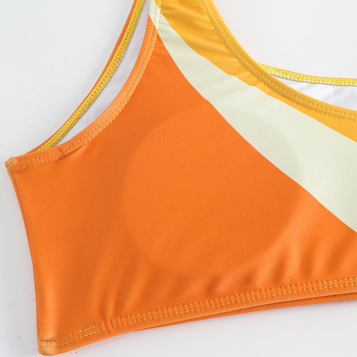 Damen Einseitige Bikini-Set mit modischem Farbverlauf Drune