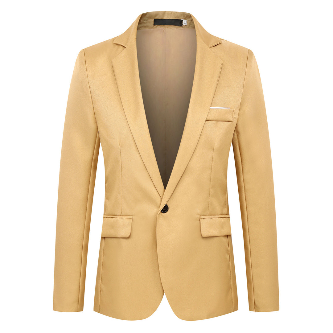 Herren nan tailliertes Satin-Sakko mit schmaler Silhouette, Notch-Revers und dekorativer Brustpaspel Drune