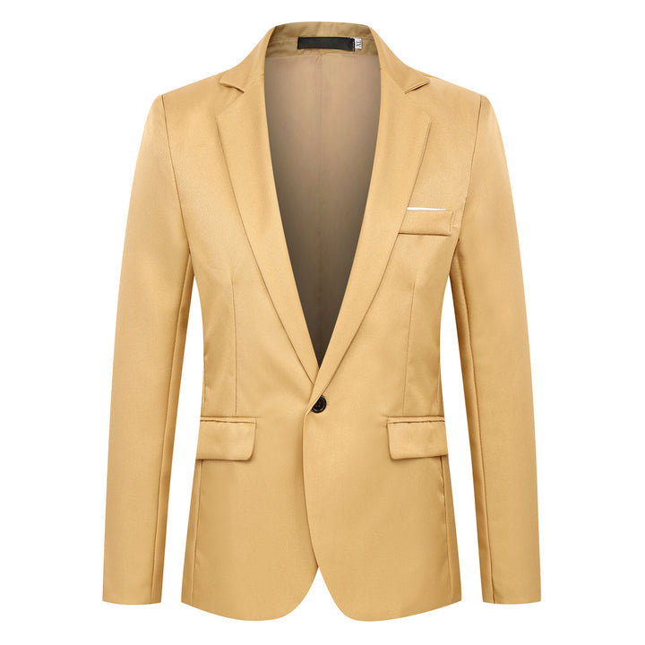 Herren nan tailliertes Satin-Sakko mit schmaler Silhouette, Notch-Revers und dekorativer Brustpaspel Drune