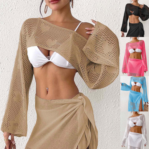 Damen Offene Netz-Strandjacke Drune