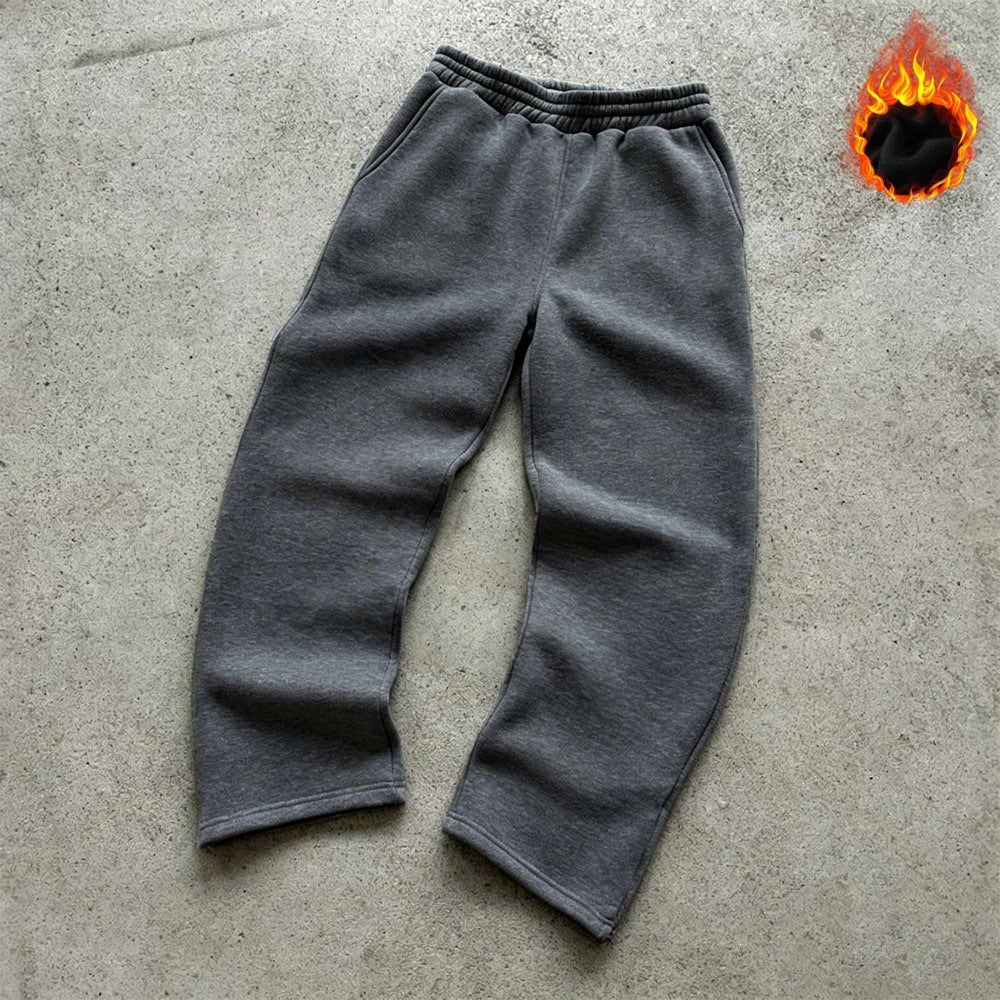 Unisex nan gefütterte Sweatpants mit elastischem Komfortbund, geradem Bein und seitlichen Eingrifftaschen Drune