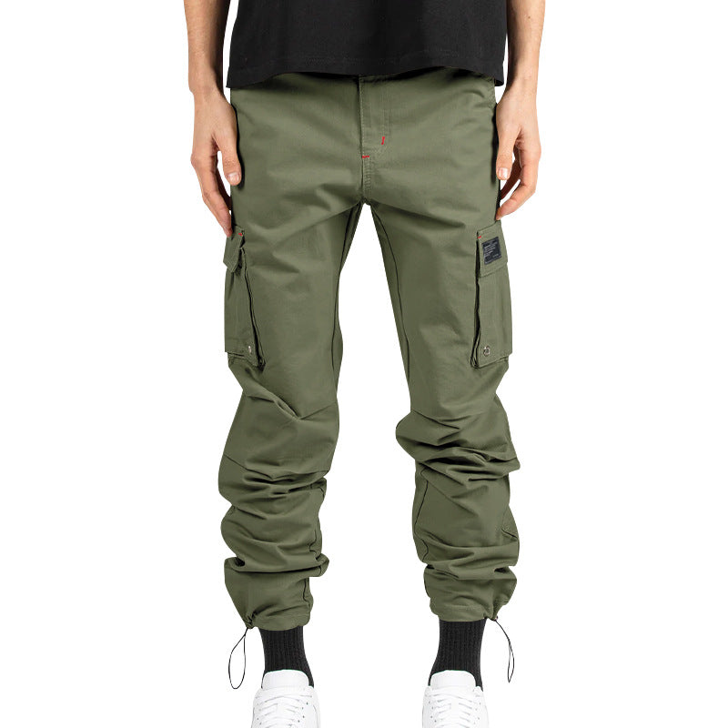 Herren nan Multitaschen-Freizeithose aus Baumwoll-Twill mit konischem Bein und verstellbarem Knöchelzug Drune
