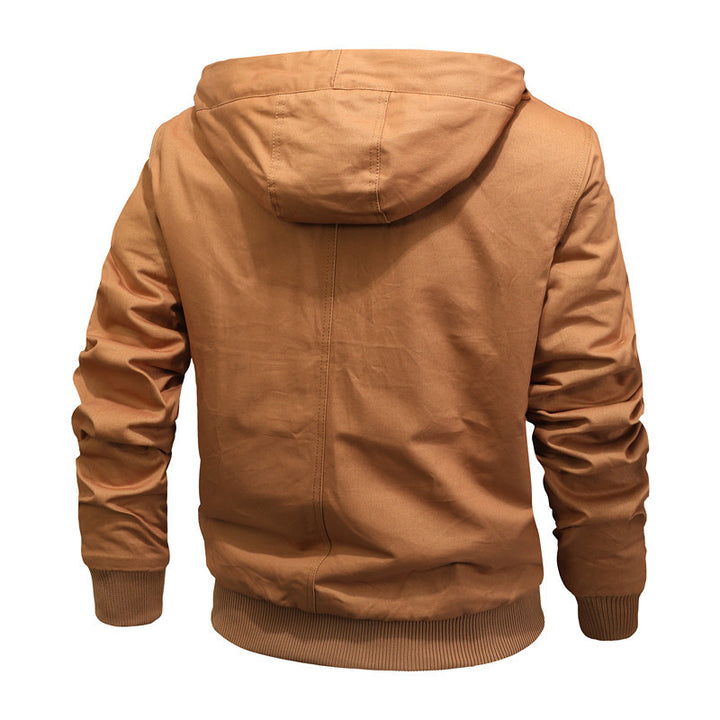 Herren Kapuzenjacke mit Sherpa-Futter und Canvas-Außenmaterial Drune