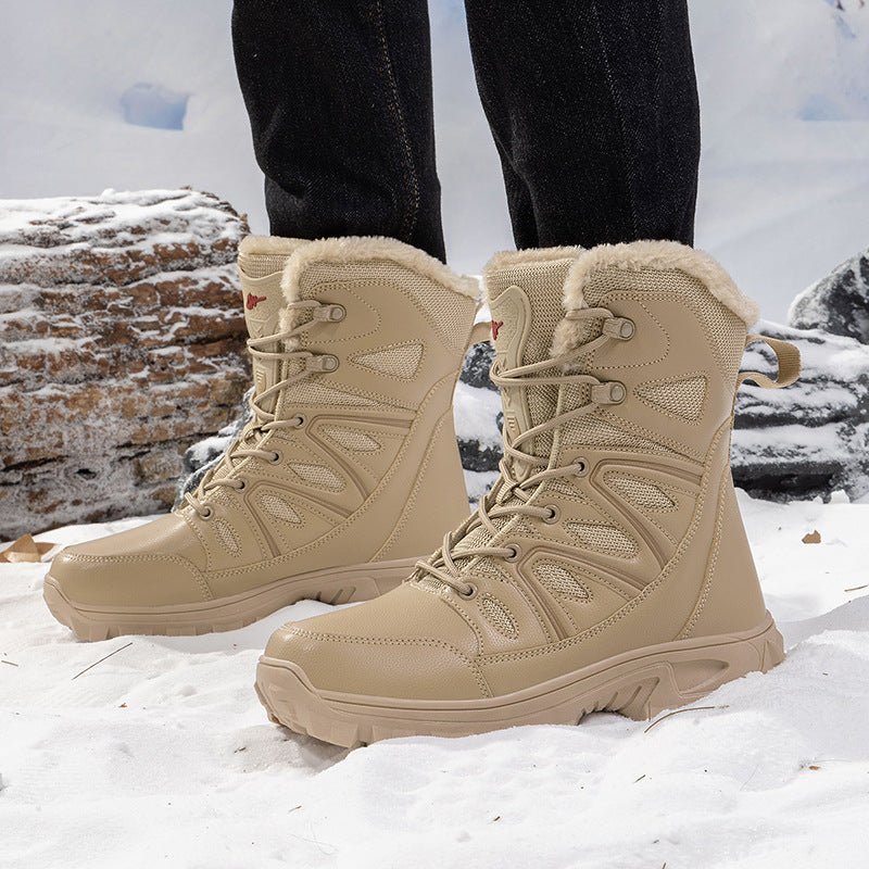 Herren Isolierte knöchelhohe Thermo‑Tactical‑Stiefel mit Kunstfellfutter und griffiger Mehrzonen‑Profilsohle Drune