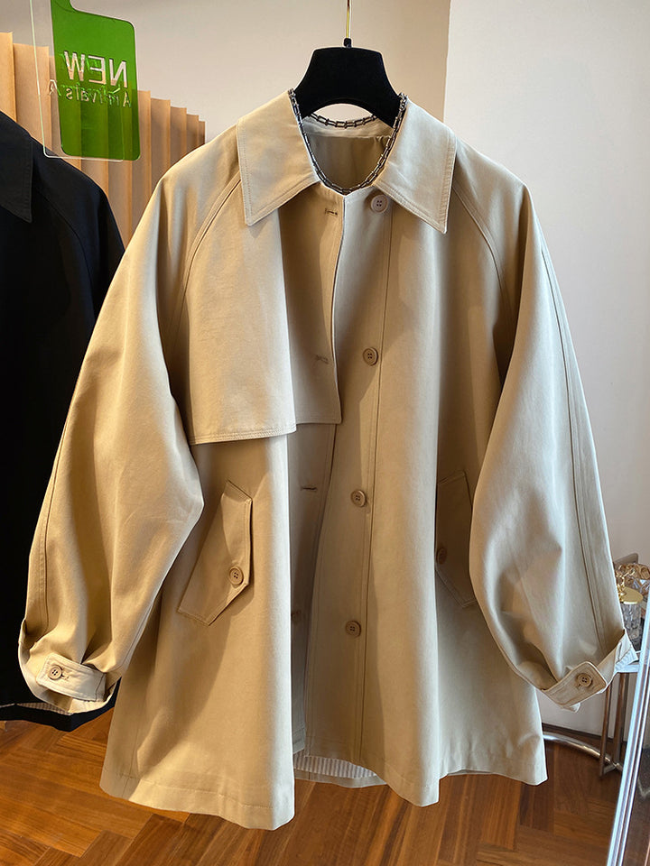 Damen Modische Übergangsjacke mit weitem Schnitt Drune