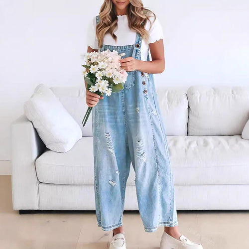 Femme Relaxed Fit Denim Latzhose Drune