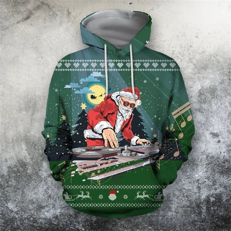 Damen Lustiger Kapuzenpullover mit weihnachtlichem DJ-Design Drune