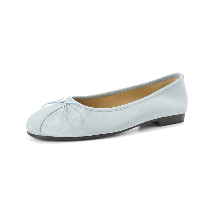 Damen elegante Ballerinas mit zartem Schleifenakzent und weichem Obermaterial Drune