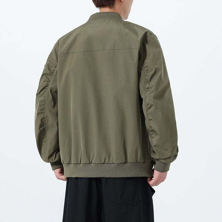 Herren Leichte Bomberjacke im Utility‑Style mit Ärmeltasche und Rippenbündchen Drune