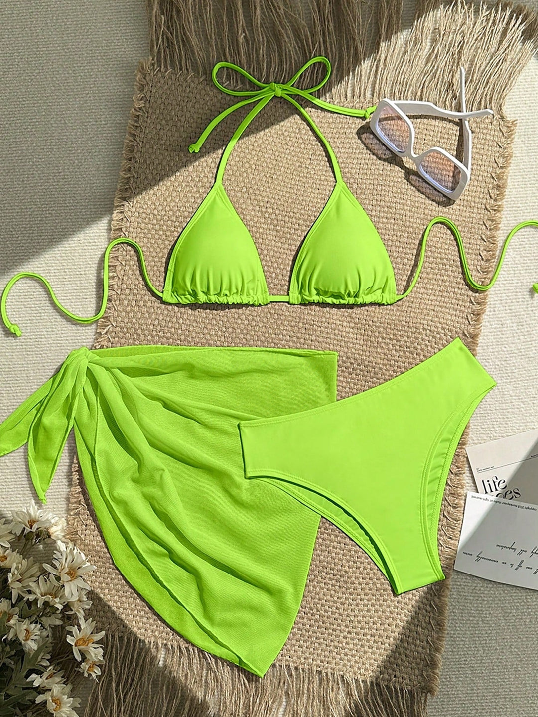 Damen Triangel-Bikini mit Wickeltuch und verstellbaren Trägern Drune