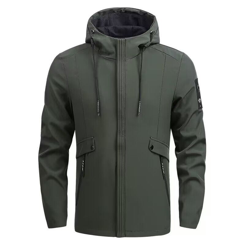 Herren Wasserdichte Softshelljacke mit Kapuze, winddicht und atmungsaktiv Drune