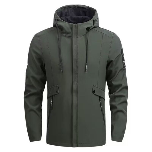 Herren Wasserdichte Softshelljacke mit Kapuze, winddicht und atmungsaktiv Drune