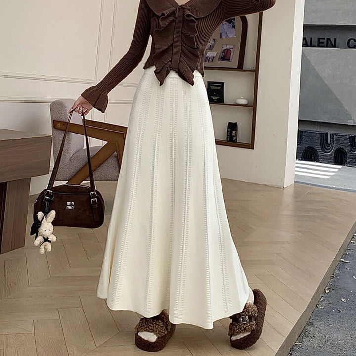 Damen Eleganter Wickelrock mit raffiniertem Muster Drune