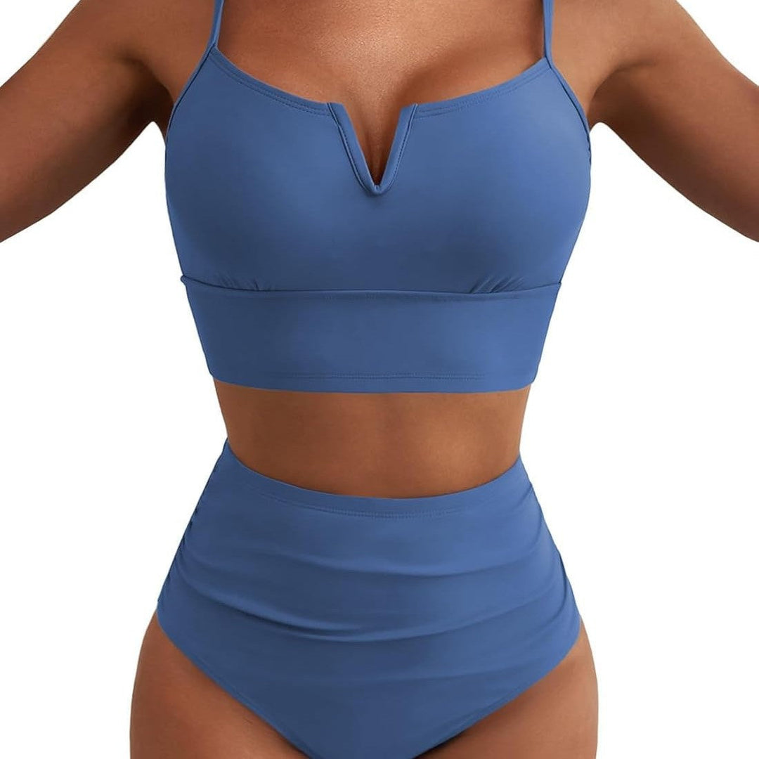 Damen Hochtailliertes Bikini-Set mit modernem V-Ausschnitt und angenehmer Passform Drune