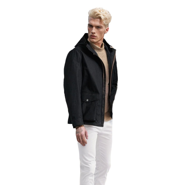 Herren funktionale Übergangsjacke mit verstellbarem Kapuzenkragen Drune