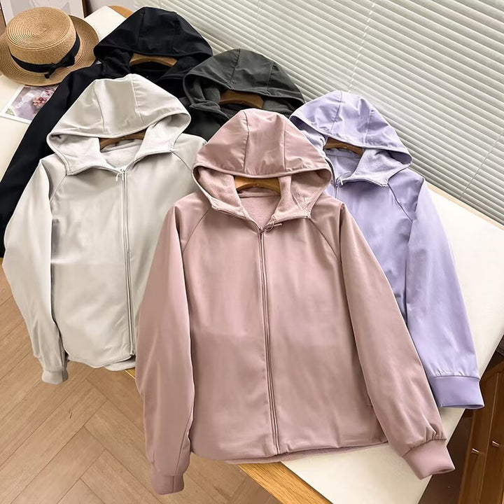 Damen fürdiferente Fleecejacke mit Kapuze Drune