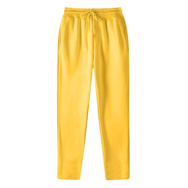 Herren nan geradlinige Sweatpants aus melierter Baumwollmischung mit elastischem Bund Kordelzug und Seitentaschen Drune