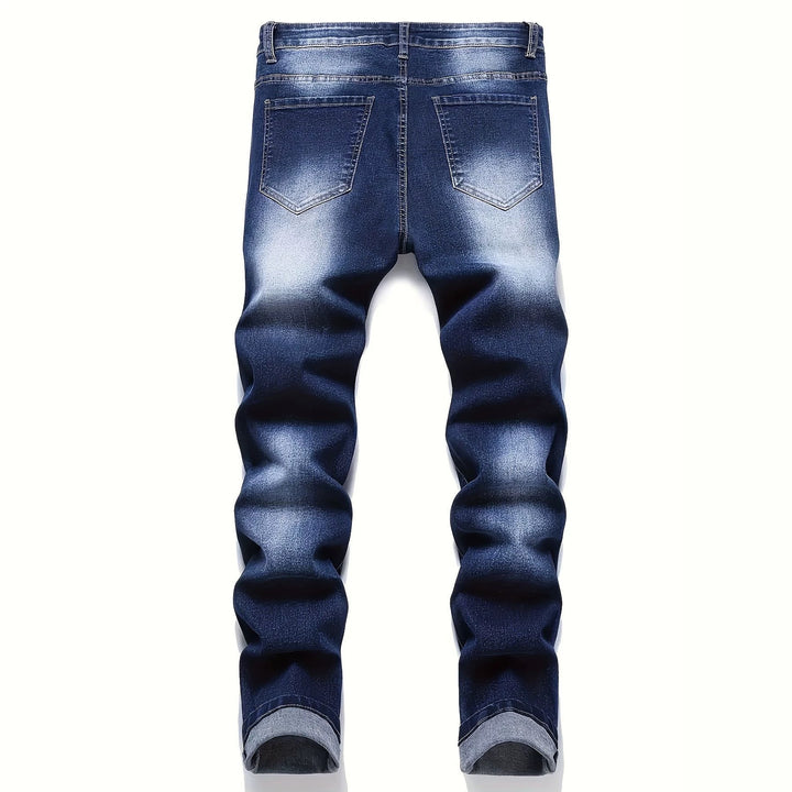 Herren Slim Fit Destroyed Jeans Drune